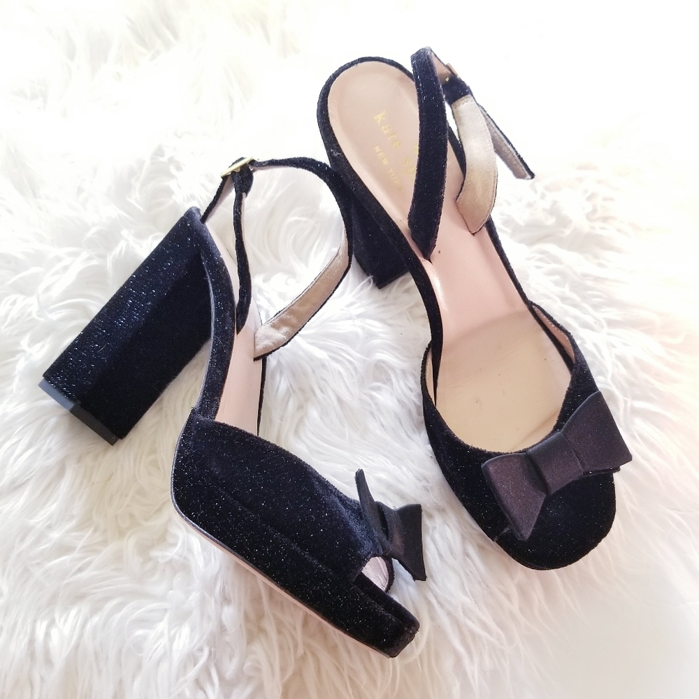 Kate Spade Briana Bow Velvet Slingback Heels